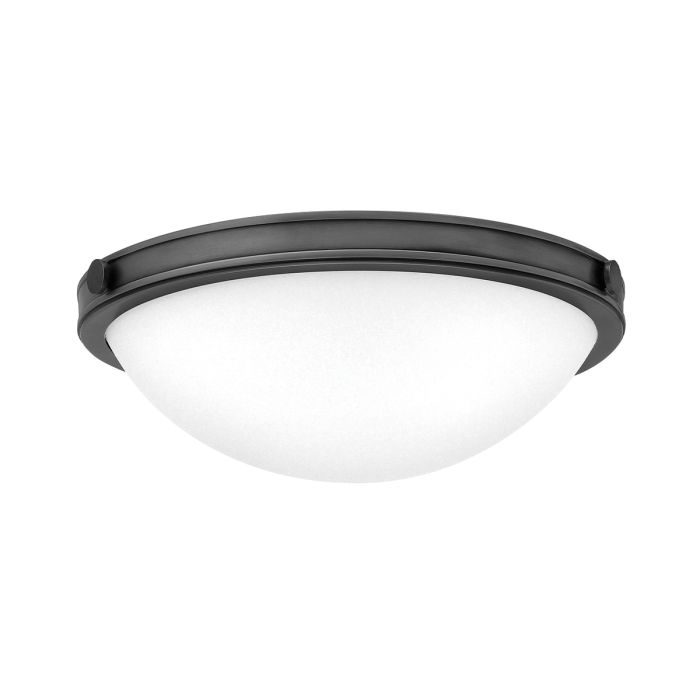 Collier Ø35 Zwart plafondlamp Van Elstead Lighting - Samen met de witte, matte glazen kap, die een zacht en aangenaam licht geeft, ontstaat een fijne sfeer.