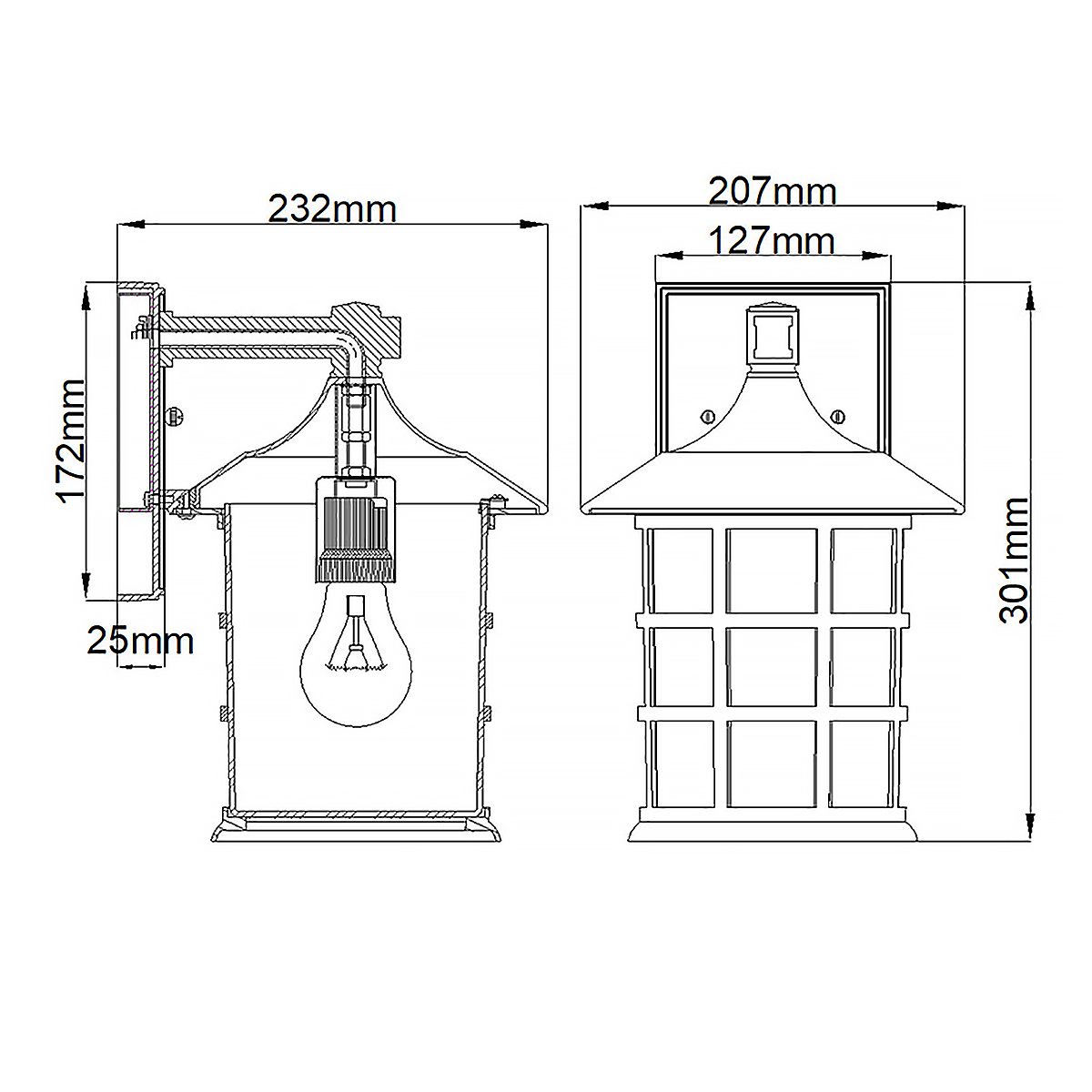 Freeport 30cm Wit buitenlamp Van Elstead Lighting - Het is gemaakt van weerbestendig composiet en glas en biedt een robuuste en duurzame constructie die bestand is tegen zware buitenomstandigheden zonder te roesten of corroderen.