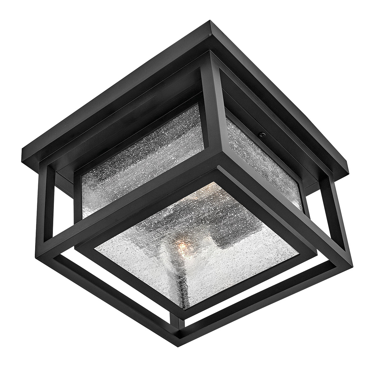 Republic 28cm Zwart Van Elstead Lighting - Republic is een decoratieve plafondlamp voor buiten met een indrukwekkend dubbel frame.