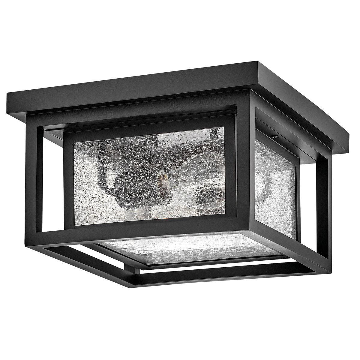 Republic 28cm Zwart Van Elstead Lighting - Republic is een decoratieve plafondlamp voor buiten met een indrukwekkend dubbel frame.