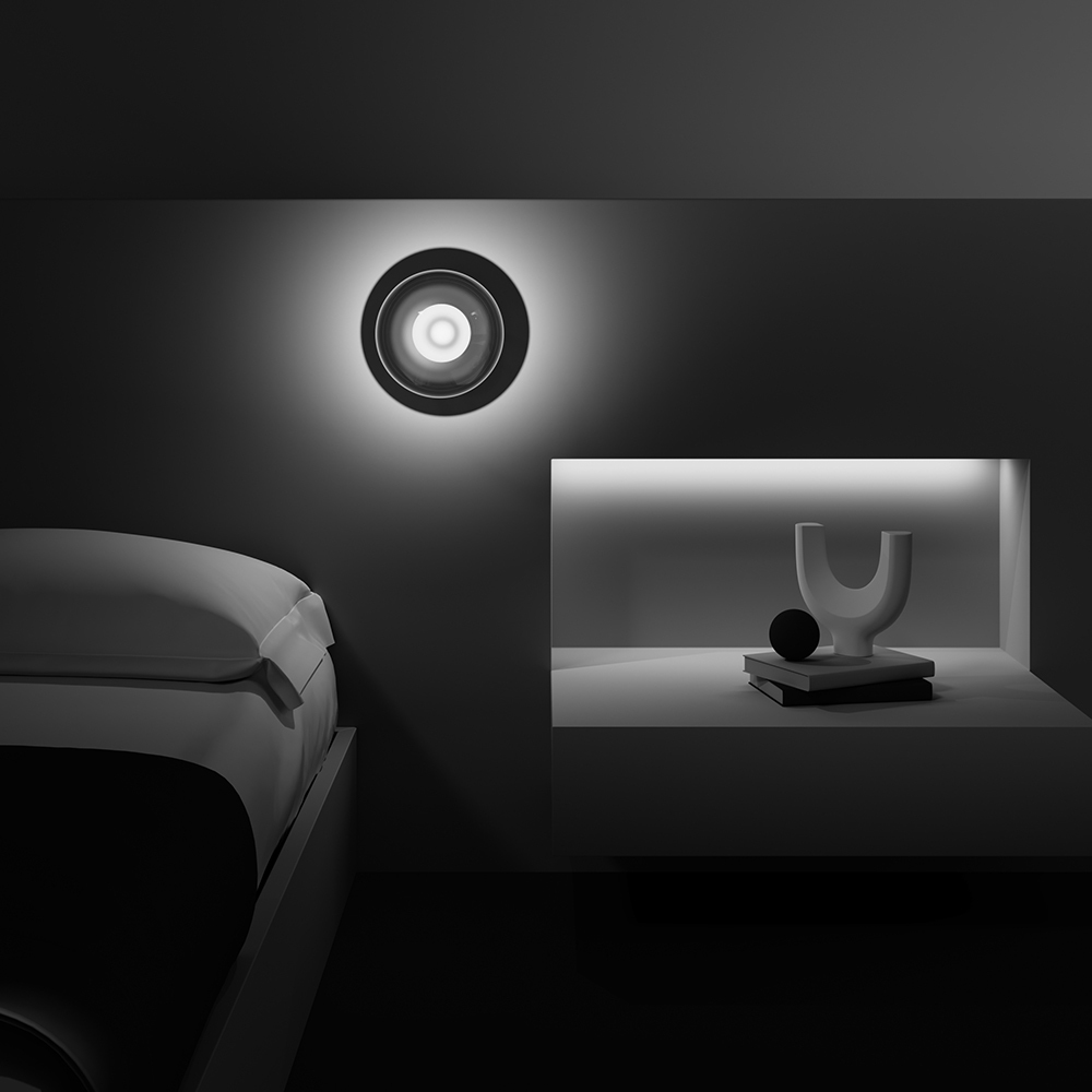 Basic form Ø20 Goud wandlamp Van Maytoni - Dankzij de ronde, heldere glazen kap en de gouden voet verspreidt de lamp zacht en warm licht, wat een uitnodigende sfeer creëert.