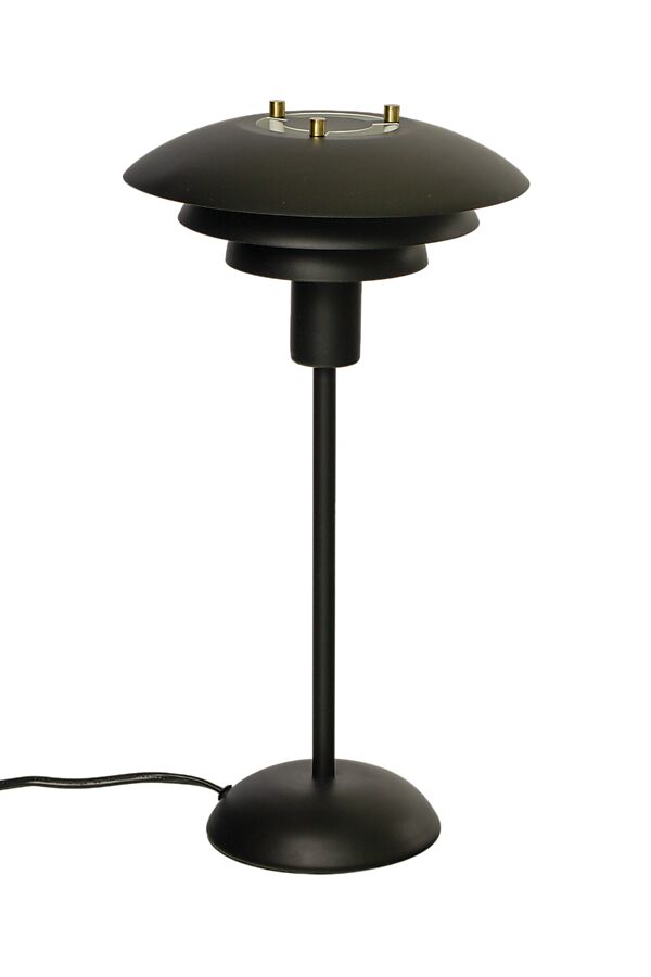 Epsilon 37cm Zwart tafellamp Van Aneta Lighting - Door het kleine scherm is het bijvoorbeeld geschikt voor in een etalage of op een plank.