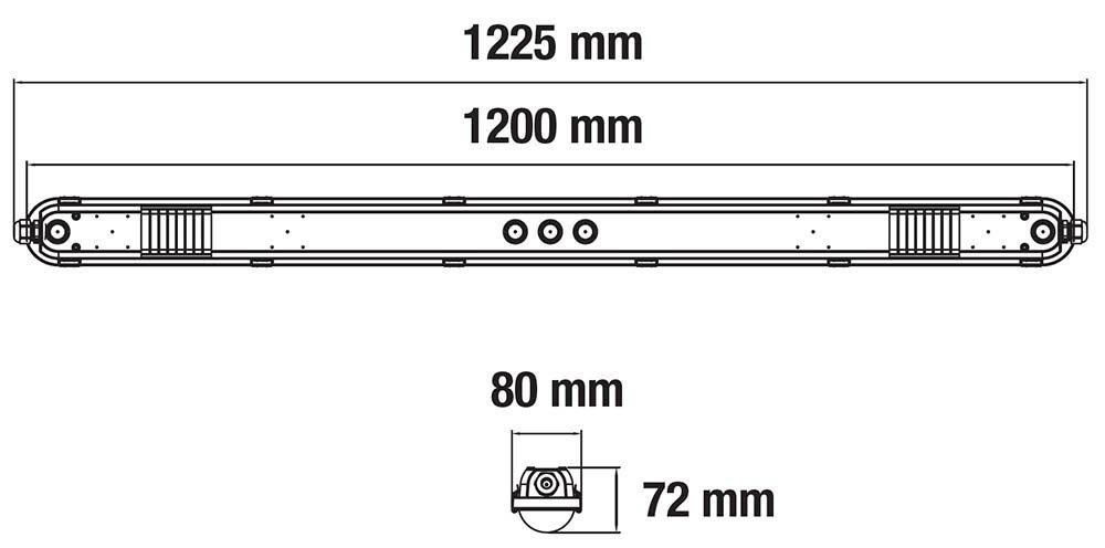 Sixtyfivey 4000K 120cm Grijs Van Designlight - Dit zorgt voor een krachtige en gelijkmatige lichtopbrengst met een laag energieverbruik en minder onderhoud, wat vooral belangrijk is in installaties met beperkte toegang voor onderhoud.