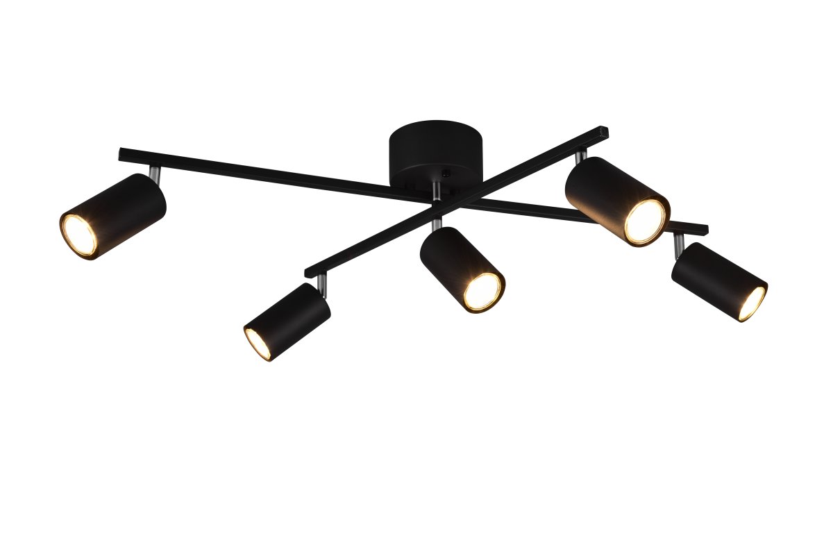 Marlina 5 Zwart spot Van Trio Lighting - De lamp is ideaal voor in de keuken, hal of woonkamer.