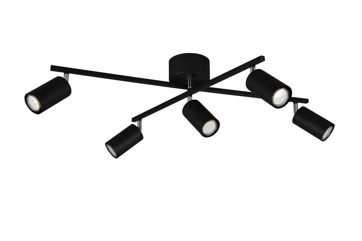 Marlina 5 Zwart spot Van Trio Lighting - De lamp is ideaal voor in de keuken, hal of woonkamer.