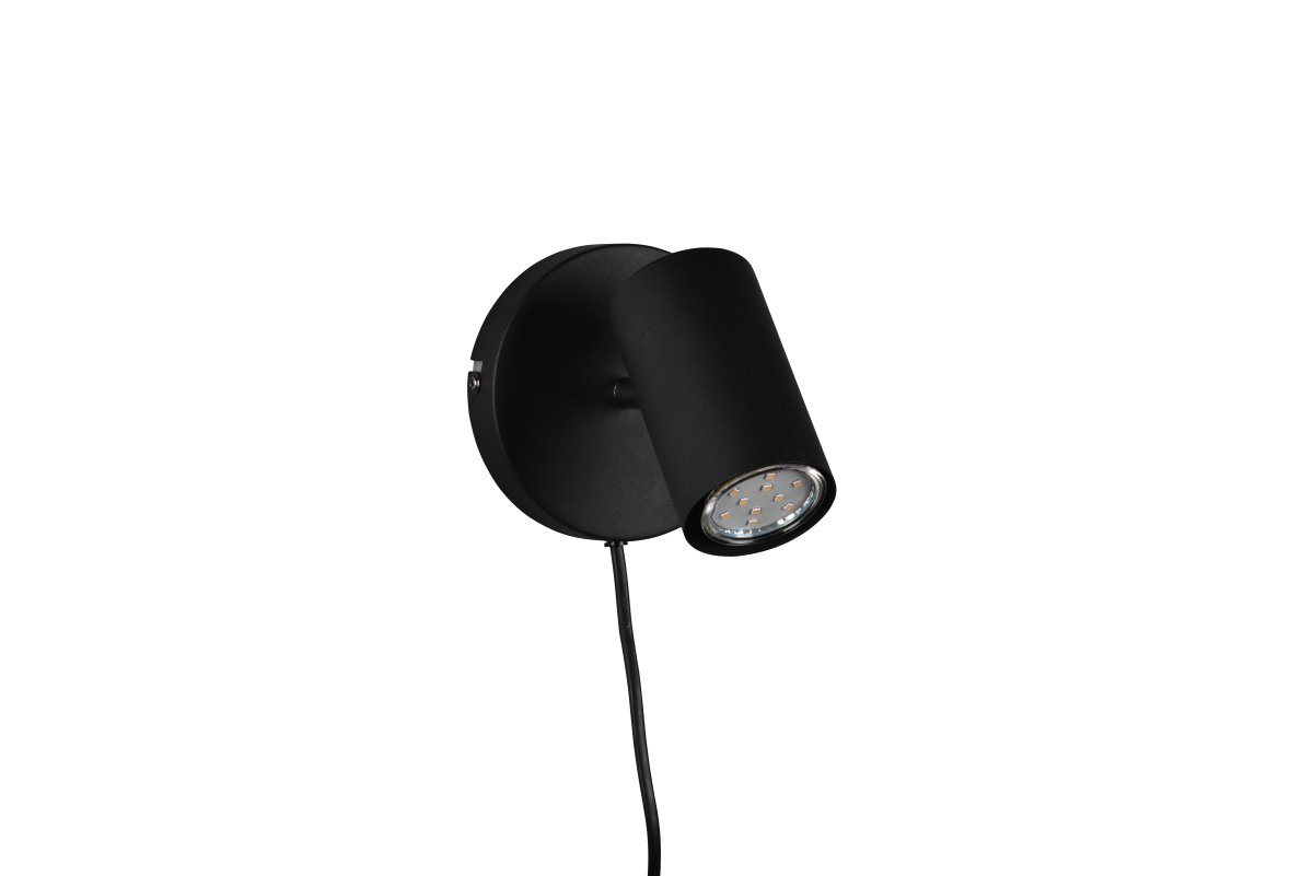 Marlina Zwart leeslamp Van Trio Lighting - De moderne wandspot MARLEY biedt met zijn strakke design verlichting op maat voor de woonkamer of hal.