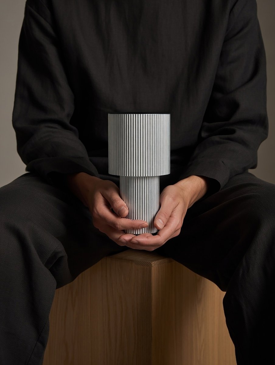 Iluma 22cm Zilver Draagbare Van Herstal - Iluma heeft een geïntegreerde LED met een warm wit licht van 2700K en een lichtopbrengst van 60 lumen.