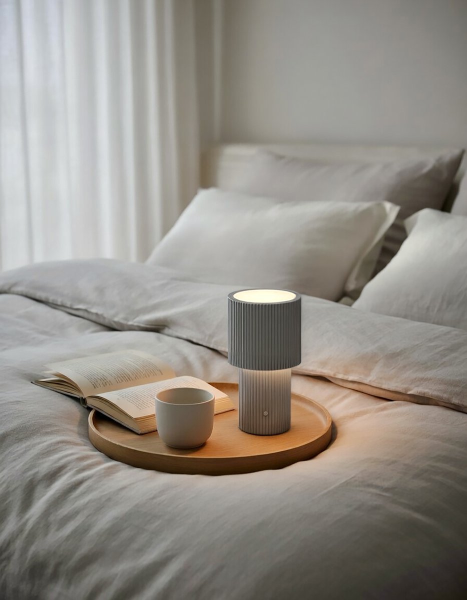 Iluma 22cm Zilver Draagbare Van Herstal - Iluma heeft een geïntegreerde LED met een warm wit licht van 2700K en een lichtopbrengst van 60 lumen.