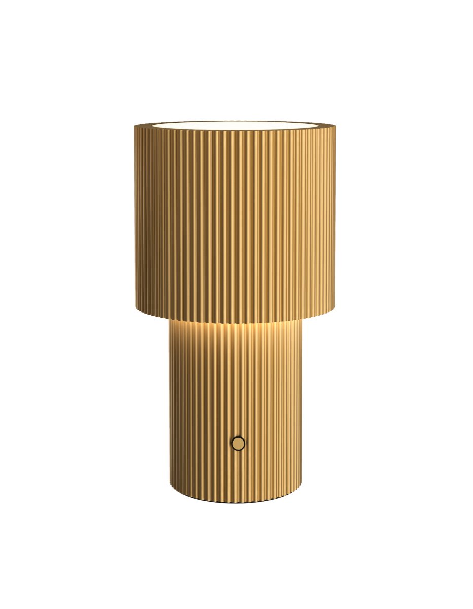 Iluma 22cm Goud Draagbare Van Herstal - Iluma heeft een ge&iuml;ntegreerde LED met een warm wit licht van 2700K en een lichtopbrengst van 60 lumen.