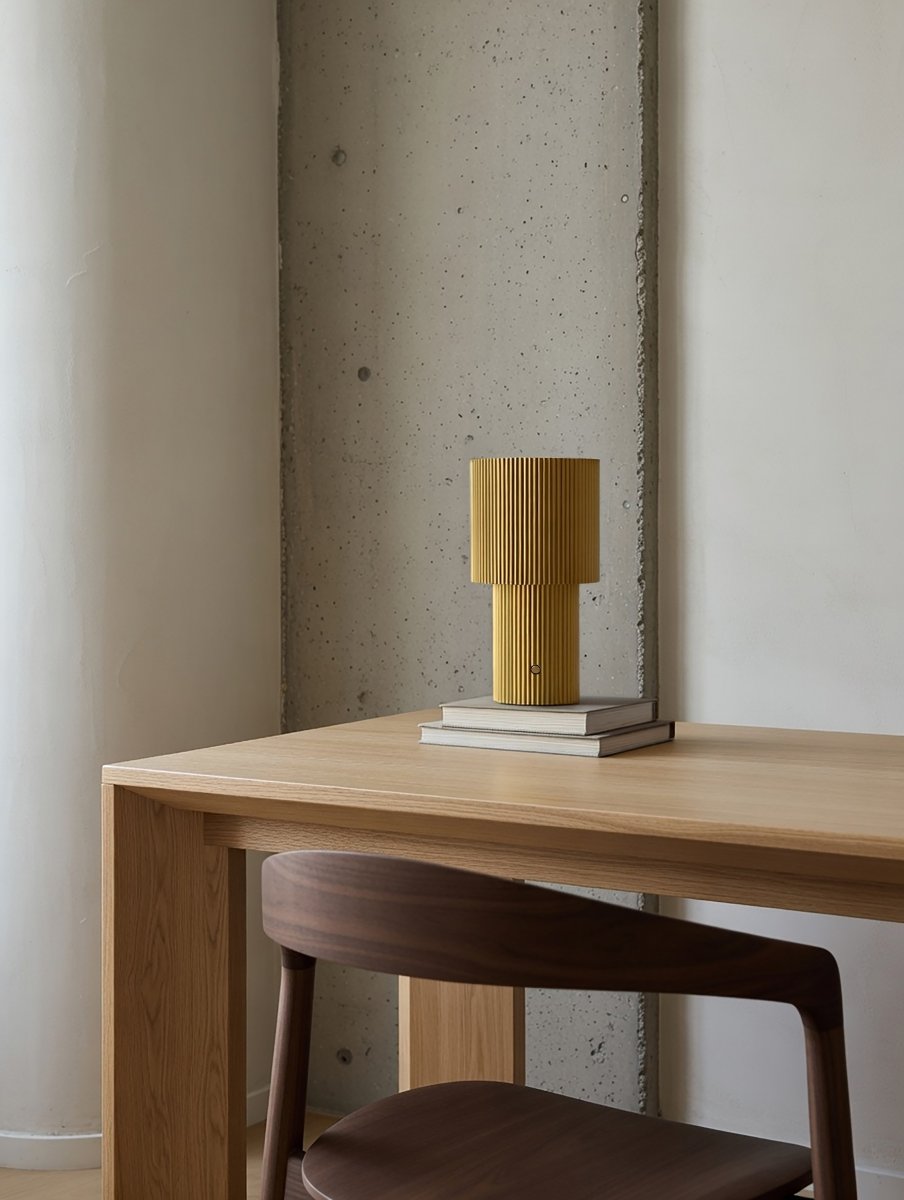 Iluma 22cm Goud Draagbare Van Herstal - Iluma heeft een ge&iuml;ntegreerde LED met een warm wit licht van 2700K en een lichtopbrengst van 60 lumen.