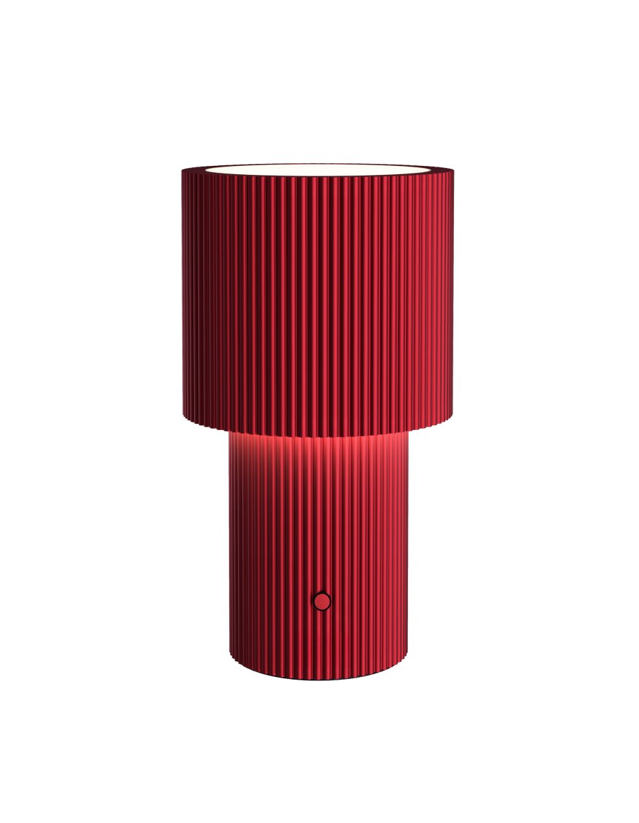 Iluma 22cm ROOD Draagbare Van Herstal - Iluma heeft een ge&iuml;ntegreerde LED met een warm wit licht van 2700K en een lichtopbrengst van 60 lumen.