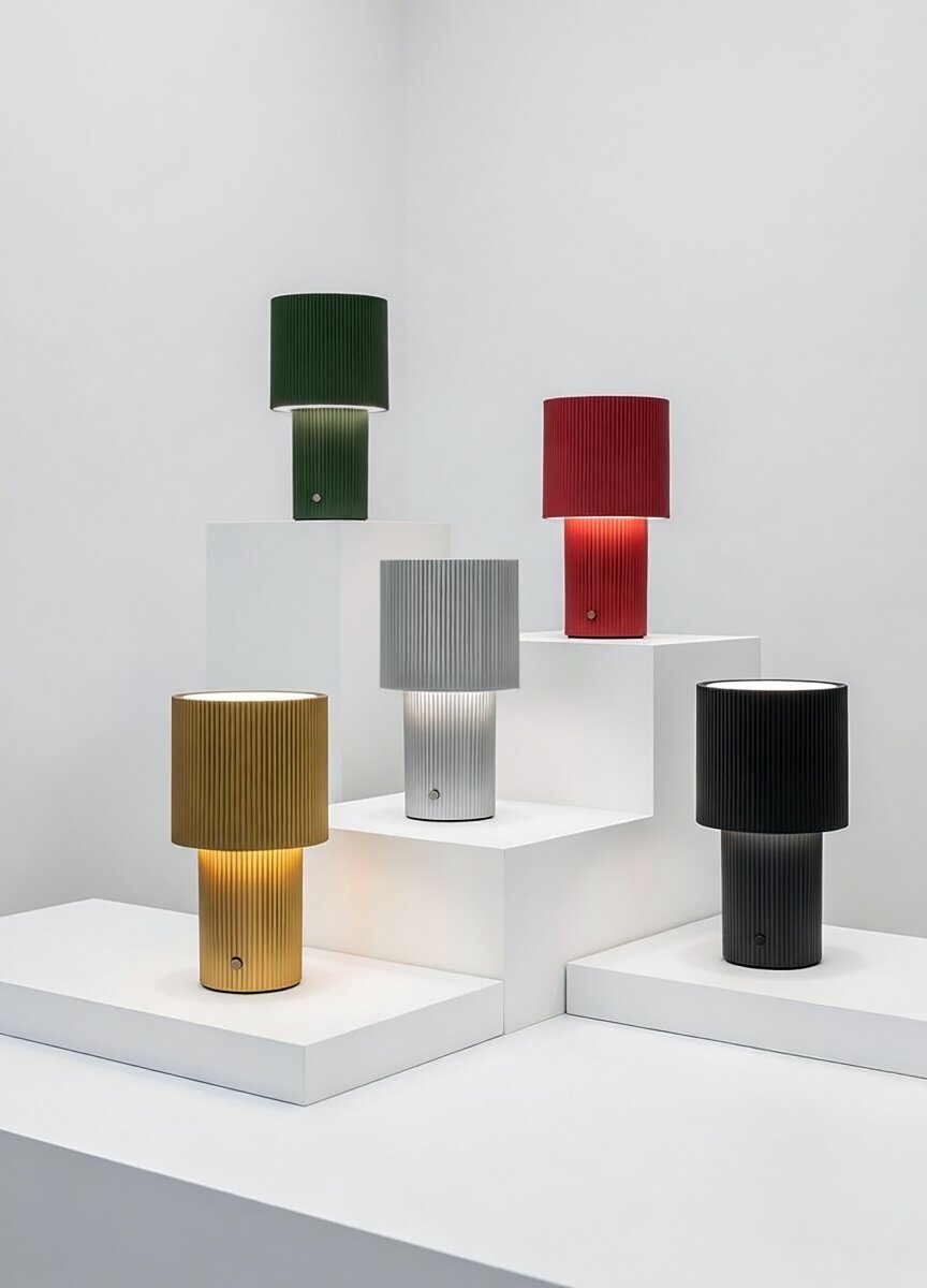 Iluma 22cm Goud Draagbare Van Herstal - Iluma heeft een ge&iuml;ntegreerde LED met een warm wit licht van 2700K en een lichtopbrengst van 60 lumen.