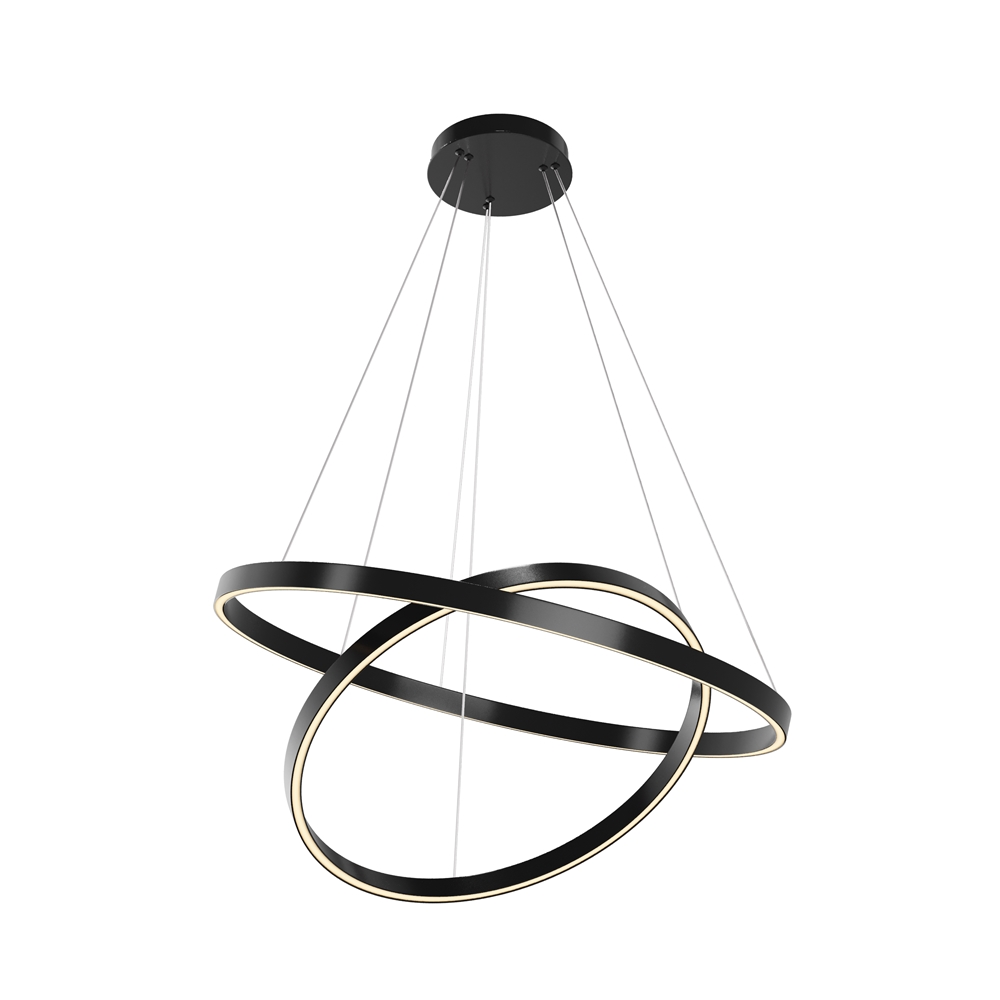 Rim Ø80 Zwart hanglamp Van Maytoni - De twee ringen zijn afzonderlijk in hoogte en hoek verstelbaar, waardoor je een persoonlijke uitstraling kunt cre&euml;ren en de vorm van de lamp kunt aanpassen aan de kamer.