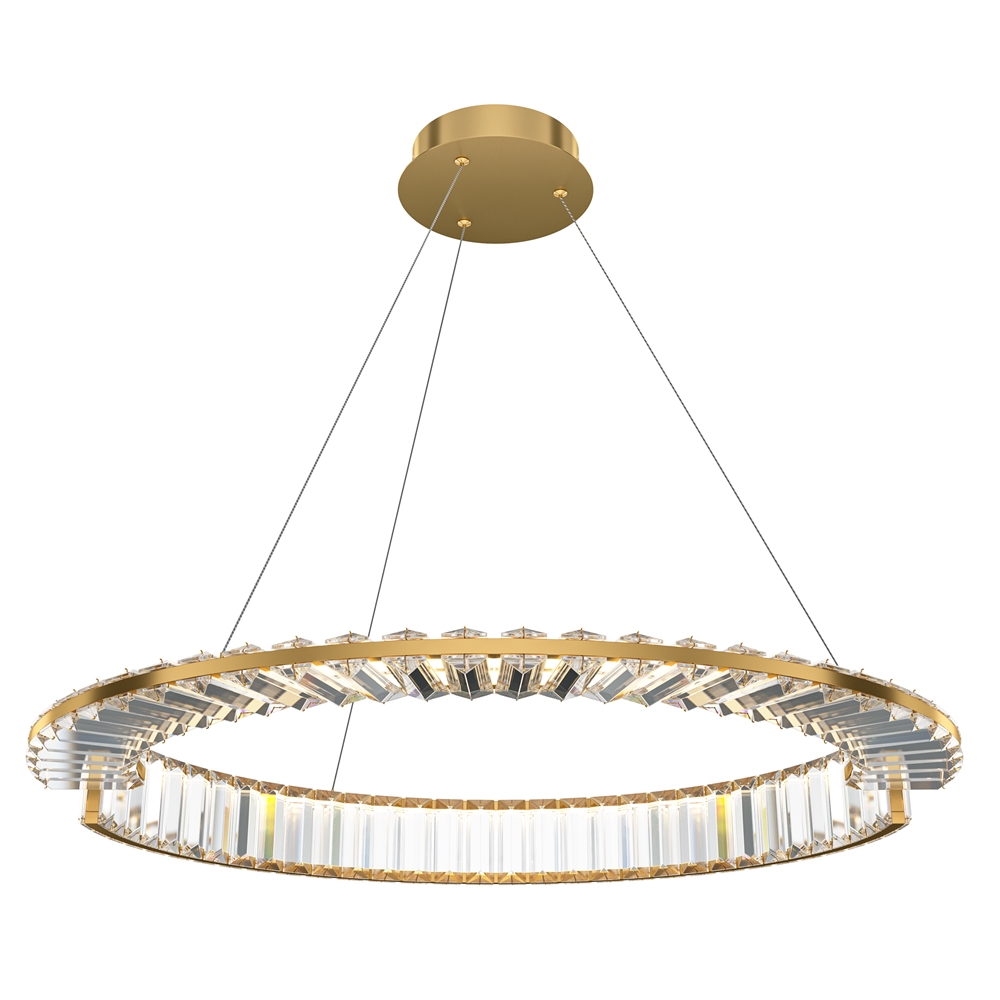 Krone Ø62 Messing hanglamp Van Maytoni - Met zijn royale diameter van 62 cm is hij een luxueuze blikvanger in huis en verspreidt hij een warm en sfeervol licht.