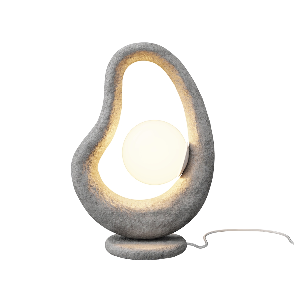 Opus 38cm Grijs tafellamp Van Maytoni - De witte glazen kap verspreidt een zacht en aangenaam licht dat een harmonieuze sfeer in de kamer cre&euml;ert.