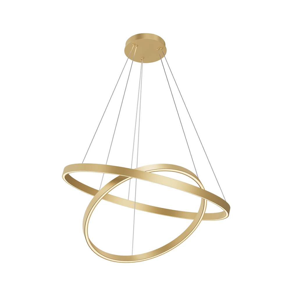 Rim Ø80 Messing hanglamp Van Maytoni - De twee ringen zijn afzonderlijk in hoogte en hoek verstelbaar, waardoor u een persoonlijke uitstraling kunt cre&euml;ren en de vorm van de lamp aan de kamer kunt aanpassen.