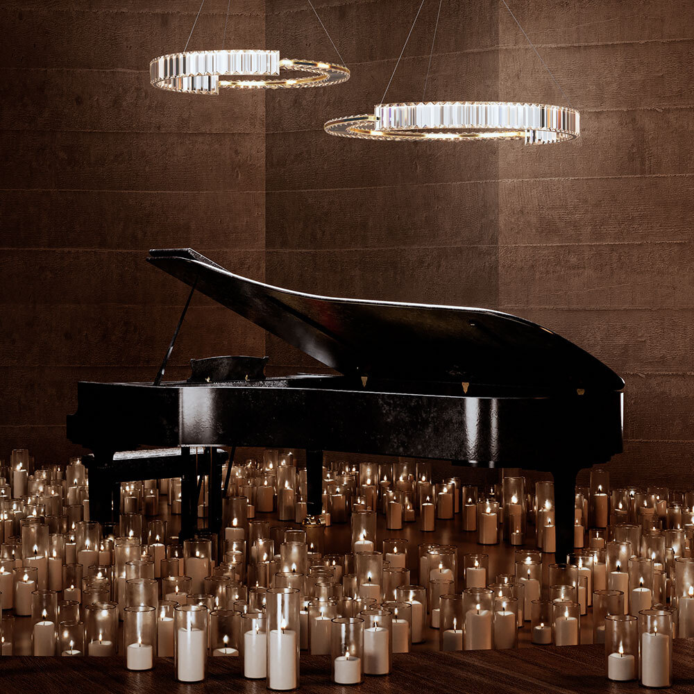 Krone Ø80 Messing hanglamp Van Maytoni - Met zijn royale diameter van 80 cm is hij een luxueuze blikvanger in huis en verspreidt hij een warm en sfeervol licht.