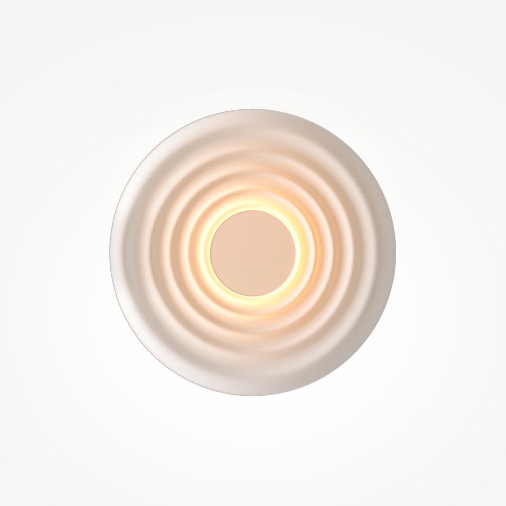 Nami Ø40 Wit wandlamp Van Maytoni - Gemaakt van metaal met een elegante witte afwerking, cre&euml;ert hij een stijlvolle uitstraling die zowel in de hal als in de woonkamer of keuken past.