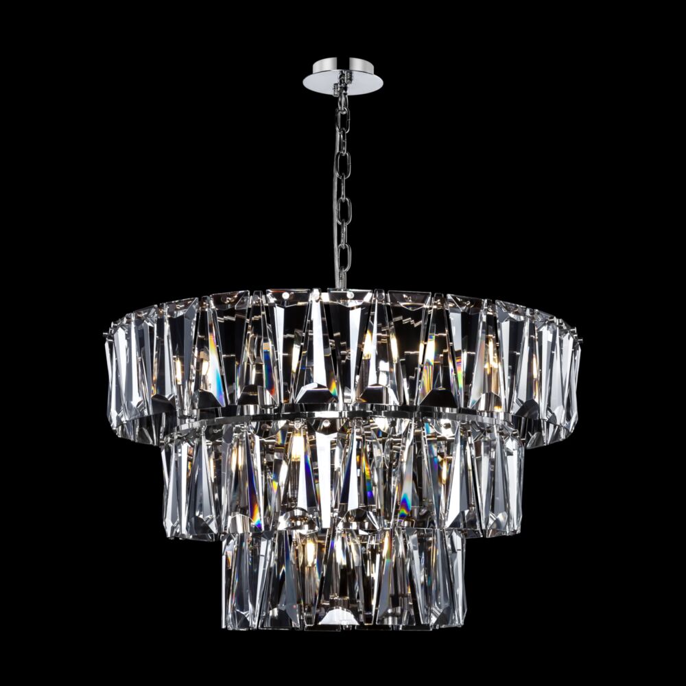 Puntes Ø77 Chroom kristal Van Maytoni - Puntes is een elegante plafondkroonluchter in verchroomd metaal met fonkelende prisma's die de lichtbronnen omringen en een magisch lichtspel cre&euml;ren wanneer de lamp brandt.