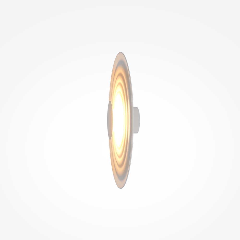 Nami Ø40 Wit wandlamp Van Maytoni - Gemaakt van metaal met een elegante witte afwerking, cre&euml;ert hij een stijlvolle uitstraling die zowel in de hal als in de woonkamer of keuken past.