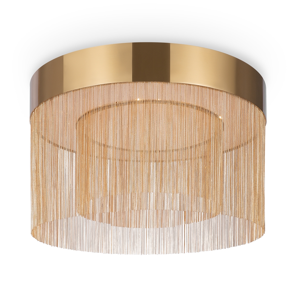 Imaginary Ø55 Goud plafondlamp Van Maytoni - Imaginary is een elegante plafondlamp van metaal met een luxe gouden afwerking en decoratieve kettingdetails die een zachte en exclusieve uitstraling cre&euml;ren.