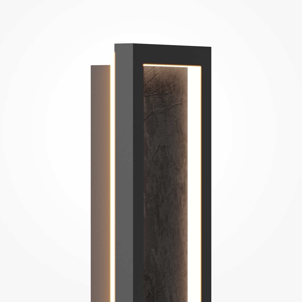 Orign 80cm Zwart wandlamp Van Maytoni - Orign is een metalen wandlamp met in het midden een elegante steenimitatie die een natuurlijke en exclusieve indruk geeft.