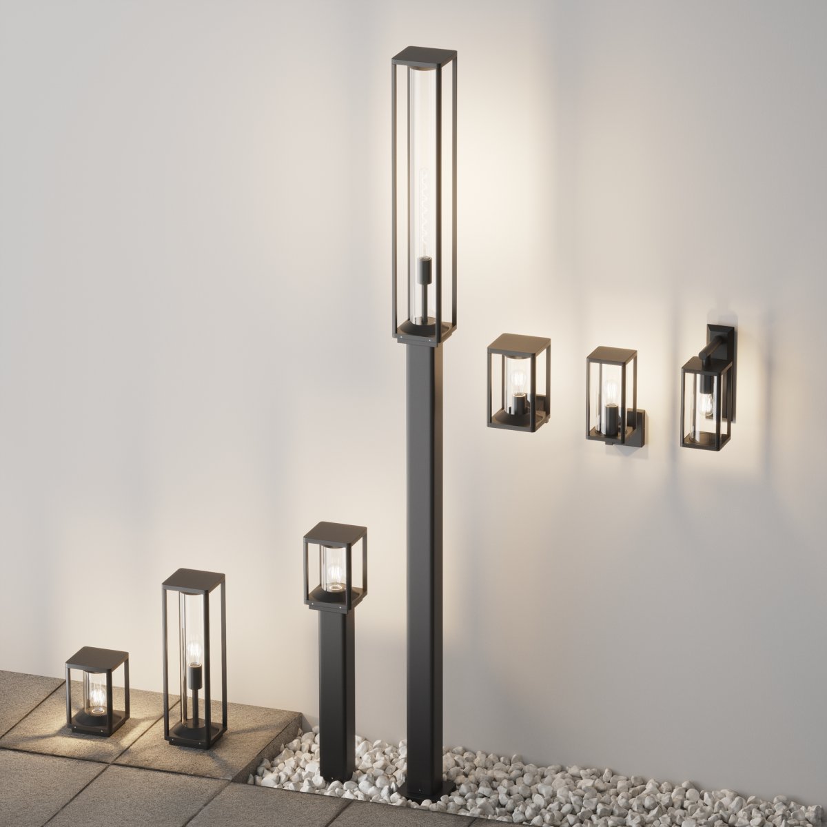 Cell Grafiet buitenlamp Van Maytoni - Dankzij het open ontwerp en het stevige metalen frame verspreidt de lamp een warm en uitnodigend licht, ideaal voor zowel binnen- als buitenomgevingen.