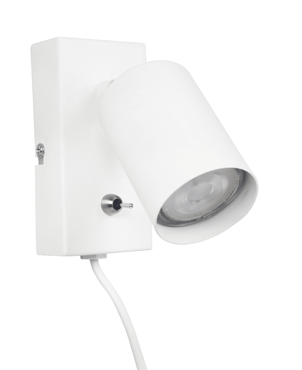 Line Wit leeslamp Van Lampan - De mobiele spot biedt u geweldige verlichtingsmogelijkheden en is perfect als leeslamp in de slaapkamer.