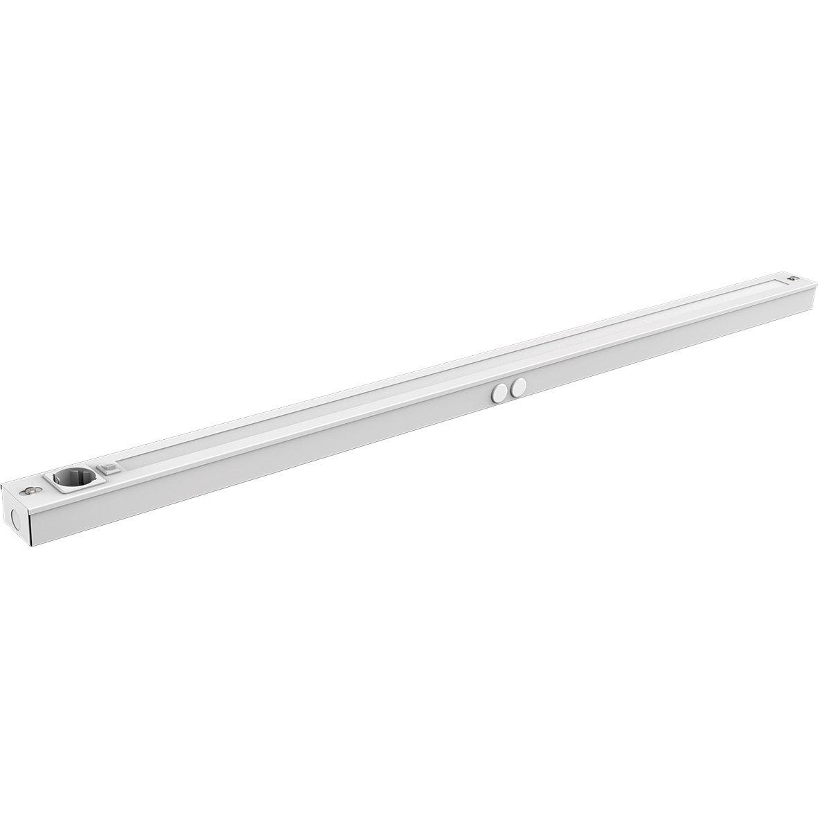 Bänky m. uttag 118cm Wit Van Designlight - Dit model is 580 mm lang en levert een krachtig, gelijkmatig licht met een vermogen van 10 W en een lichtstroom van 2000 lumen, ideaal voor het verlichten van het gehele werkblad.
