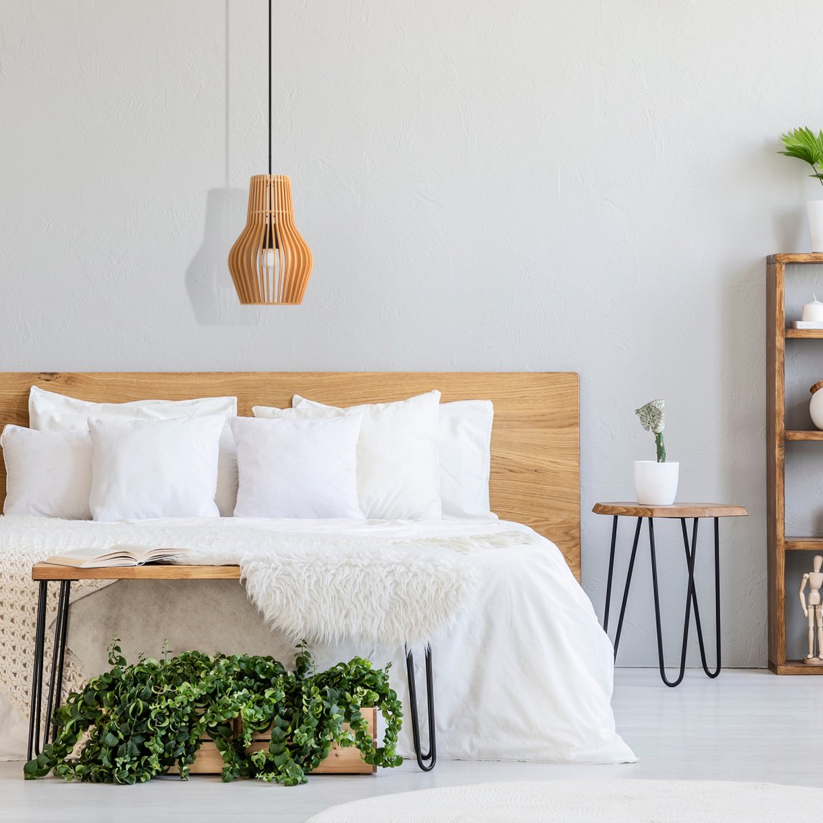 Roots Ø20 Natuur hanglamp Van Maytoni - Het ontwerp van de lampenkap creëert de illusie van zweven en verspreidt tegelijkertijd een prachtig en uitnodigend licht in de kamer.