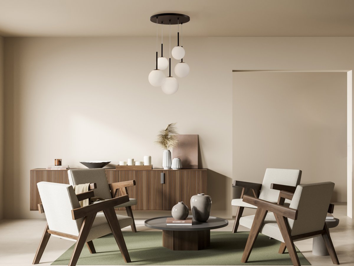 Basic form Ø45 Zwart hanglamp Van Maytoni - Het hangende ontwerp van de lamp zorgt voor een zacht en egaal licht, wat de sfeer verbetert en een prettige stemming creëert.