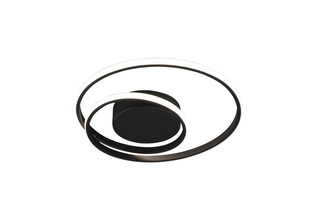 Zibella Ø40 Zwart plafondlamp Van Trio Lighting - Met de ingebouwde SWITCH-dimmer kan de helderheid eenvoudig in drie standen worden aangepast &ndash; 100%, 50% en 25% - via een normale stroomonderbreker.
