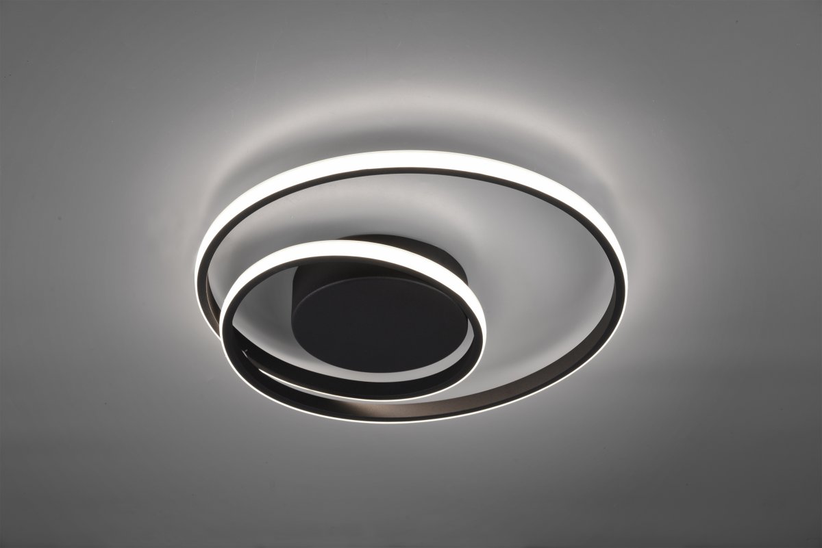 Zibella Ø40 Zwart plafondlamp Van Trio Lighting - Met de ingebouwde SWITCH-dimmer kan de helderheid eenvoudig in drie standen worden aangepast &ndash; 100%, 50% en 25% - via een normale stroomonderbreker.