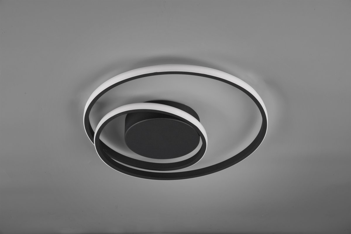 Zibella Ø40 Zwart plafondlamp Van Trio Lighting - Met de ingebouwde SWITCH-dimmer kan de helderheid eenvoudig in drie standen worden aangepast &ndash; 100%, 50% en 25% - via een normale stroomonderbreker.