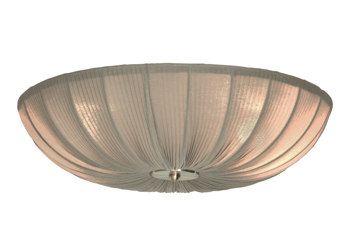 Lady Ø55 Grijs plafondlamp Van Aneta Lighting - De combinatie van het warme groene textiel en de messing details geeft de lamp een stijlvolle en tijdloze uitstraling.