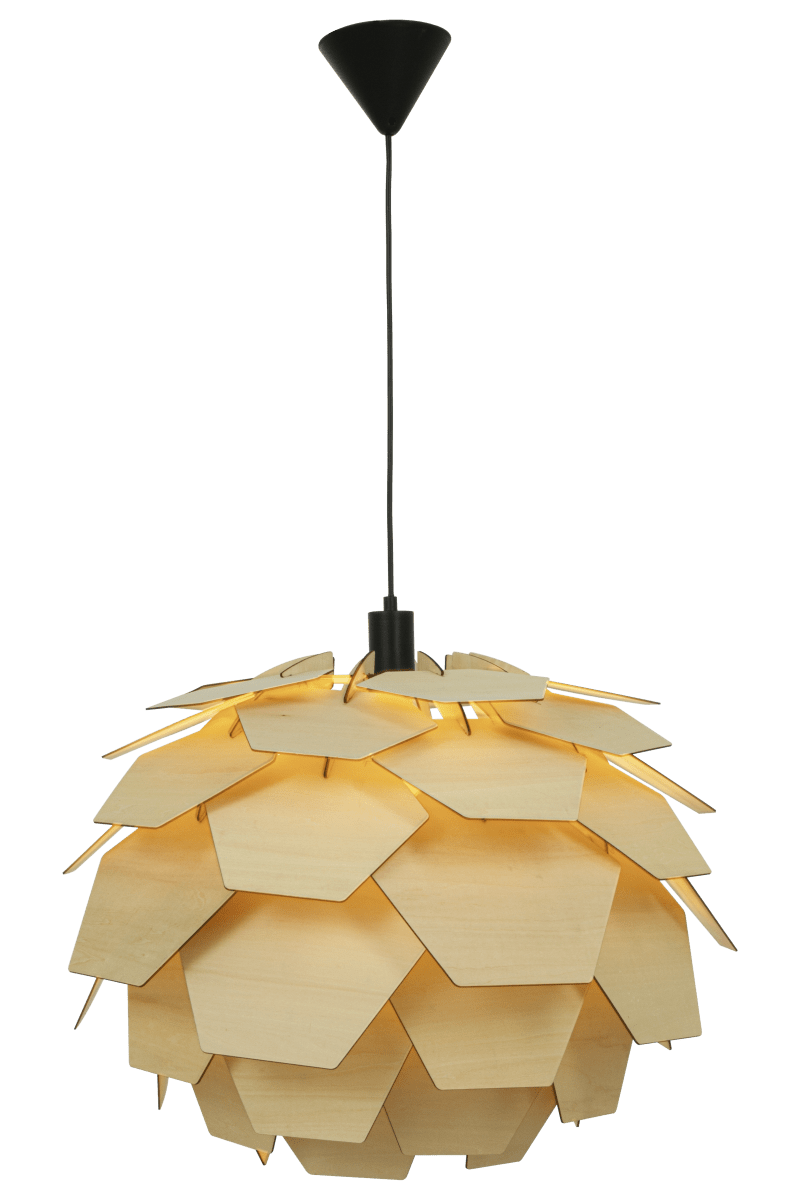 Carpatica Ø60 Natuur hanglamp Van Aneta Lighting - De lamp is in hoogte verstelbaar, met een minimale totale hoogte van 60 cm en een maximale totale hoogte van 280 cm.