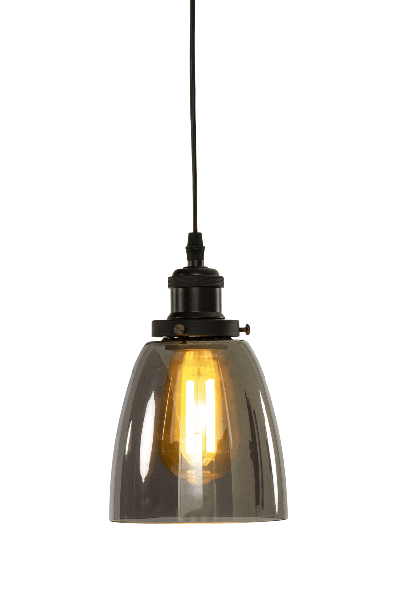 Niki Ø14 Rookkleurig raamlamp Van Aneta Lighting - Niki is een eenvoudige en elegante hangende raamlamp die met zijn zwarte details een huiselijke sfeer aan elke kamer geeft.
