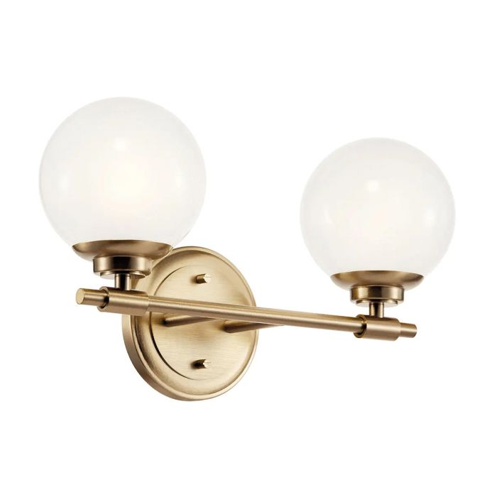 Benno 37cm Messing badkamerlamp Van Elstead Lighting - De Benno wandlamp geeft de kamer een moderne en elegante uitstraling.