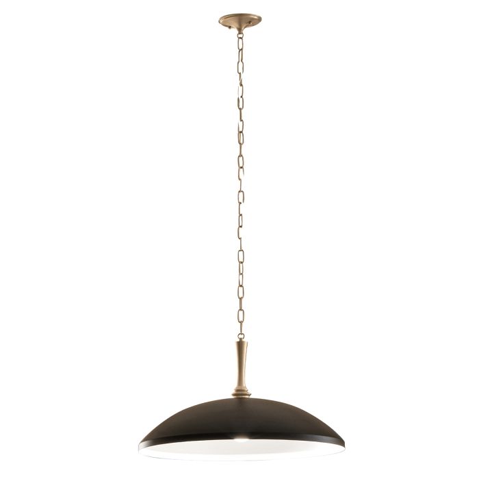 Delarosa Ø50 Zwart/brons hanglamp Van Elstead Lighting - Elegante details en een ketting in een lichtbronskleurige afwerking geven de lamp een exclusieve uitstraling.