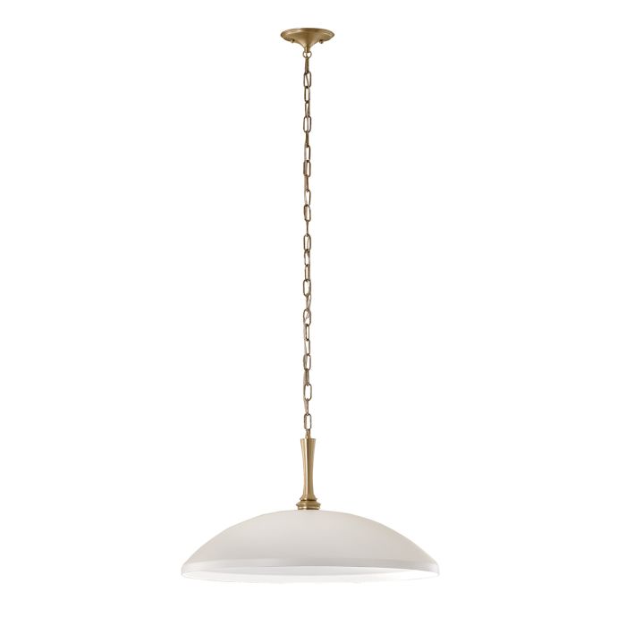 Delarosa Ø50 Wit/brons hanglamp Van Elstead Lighting - Elegante details en een ketting met een lichtbronskleurige afwerking geven de lamp een exclusieve uitstraling.