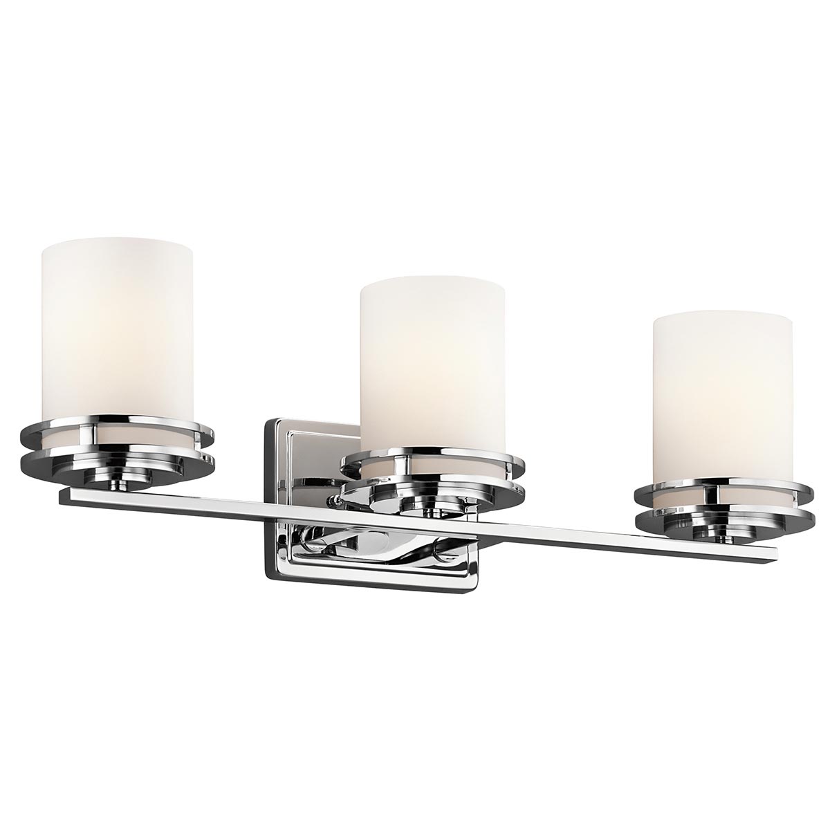 Hendrik 60cm Gepolijst chroom badkamerlamp Van Elstead Lighting - Dankzij de gepolijste chromen afwerking en de elegante opaalglazen kappen cre&euml;ert het een stijlvolle en verfijnde indruk.
