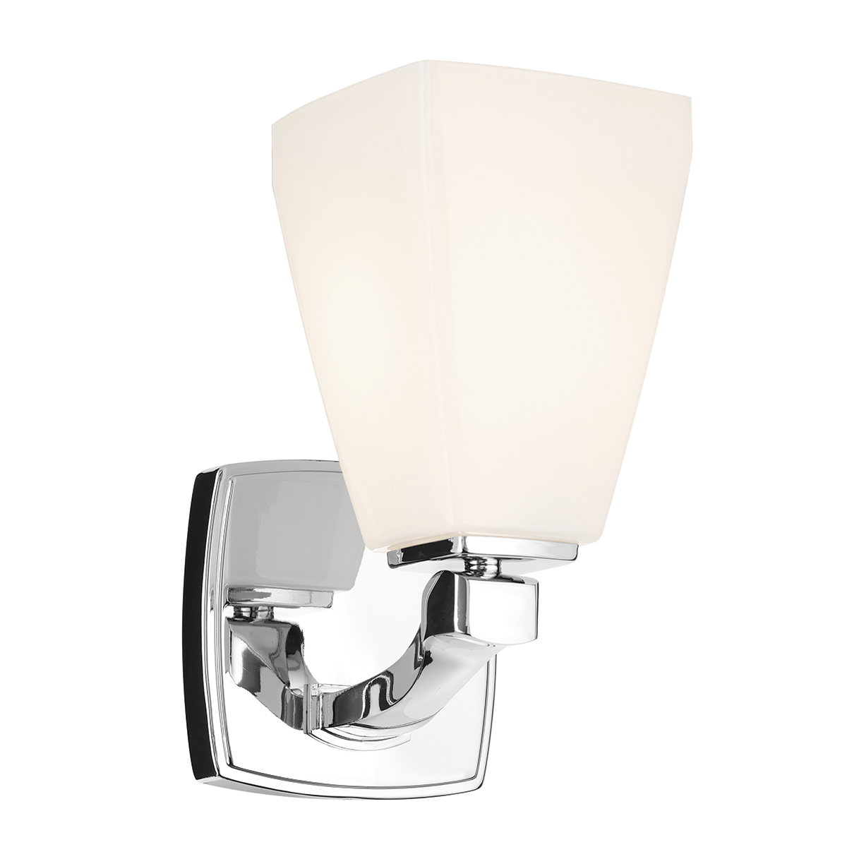 Marant 24cm Chroom badkamerlamp Van Elstead Lighting - De armatuur is gemaakt van metaal met een glanzende chroomafwerking en heeft een robuuste, elegant gevormde arm die de lamp een modern karakter geeft.