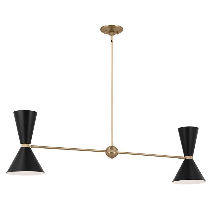 Phix 130cm Zwart/brons hanglamp Van Elstead Lighting - De zwarte kappen hebben een witte binnenkant voor een gelijkmatige en aangename lichtverdeling.