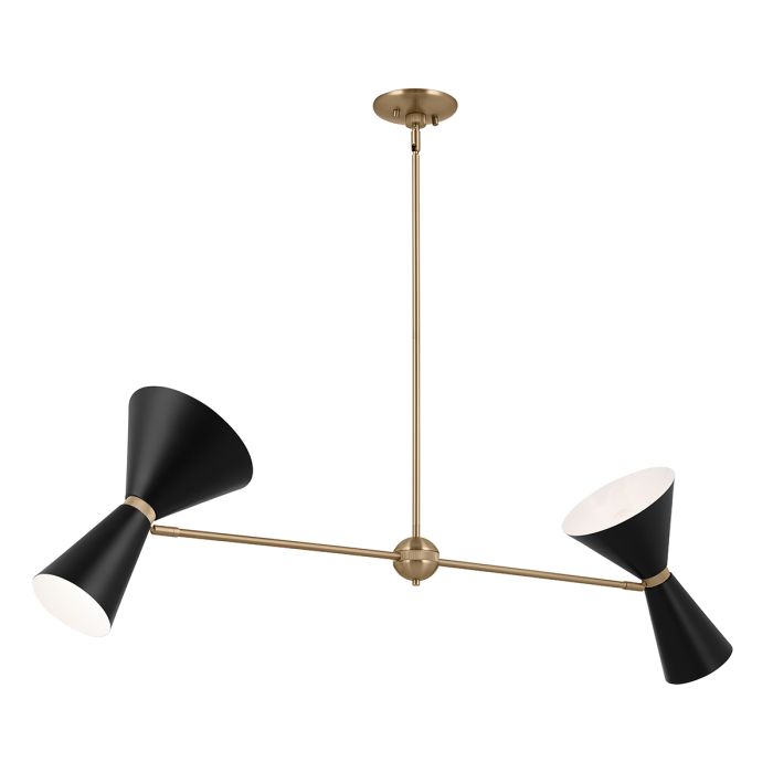 Phix 130cm Zwart/brons hanglamp Van Elstead Lighting - De zwarte kappen hebben een witte binnenkant voor een gelijkmatige en aangename lichtverdeling.