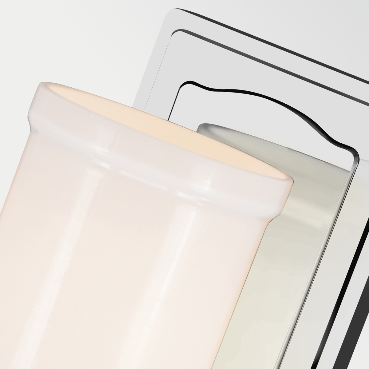 Vetivene 30cm Chroom badkamerlamp Van Elstead Lighting - Het stalen frame met een glanzende chroomafwerking zorgt voor een exclusieve uitstraling, terwijl het cilindrische opalen glas een zacht en aangenaam licht verspreidt.