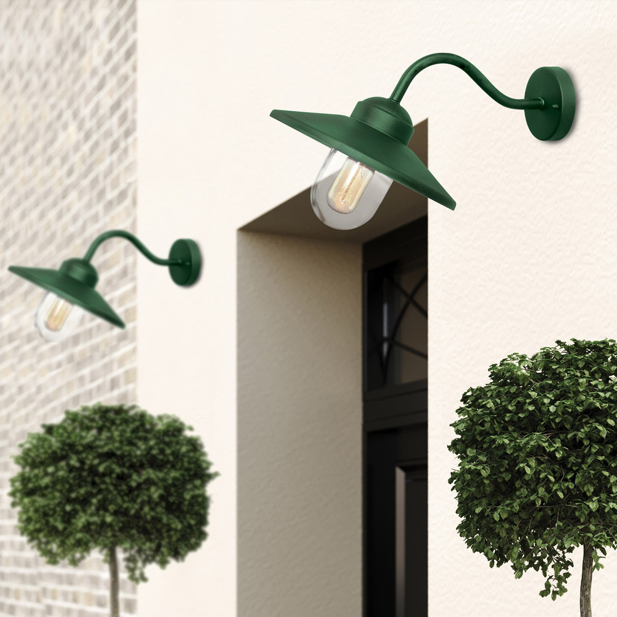 Klampenborg Ø28 Groente buitenlamp Van Elstead Lighting - Gemaakt van roestvrij staal met een duurzame poedercoating en nu verkrijgbaar in een prachtige bosgroene kleur.
