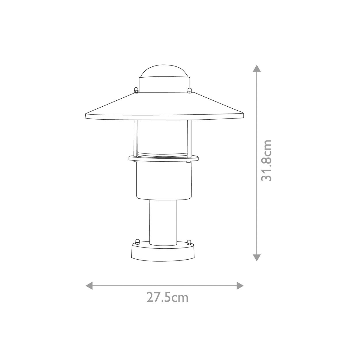 Klampenborg 32cm Zwart Van Elstead Lighting - Tillverkad av rostfritt st&aring;l i svart finish och glas, erbjuder den en robust konstruktion som st&aring;r emot v&auml;der och vind.