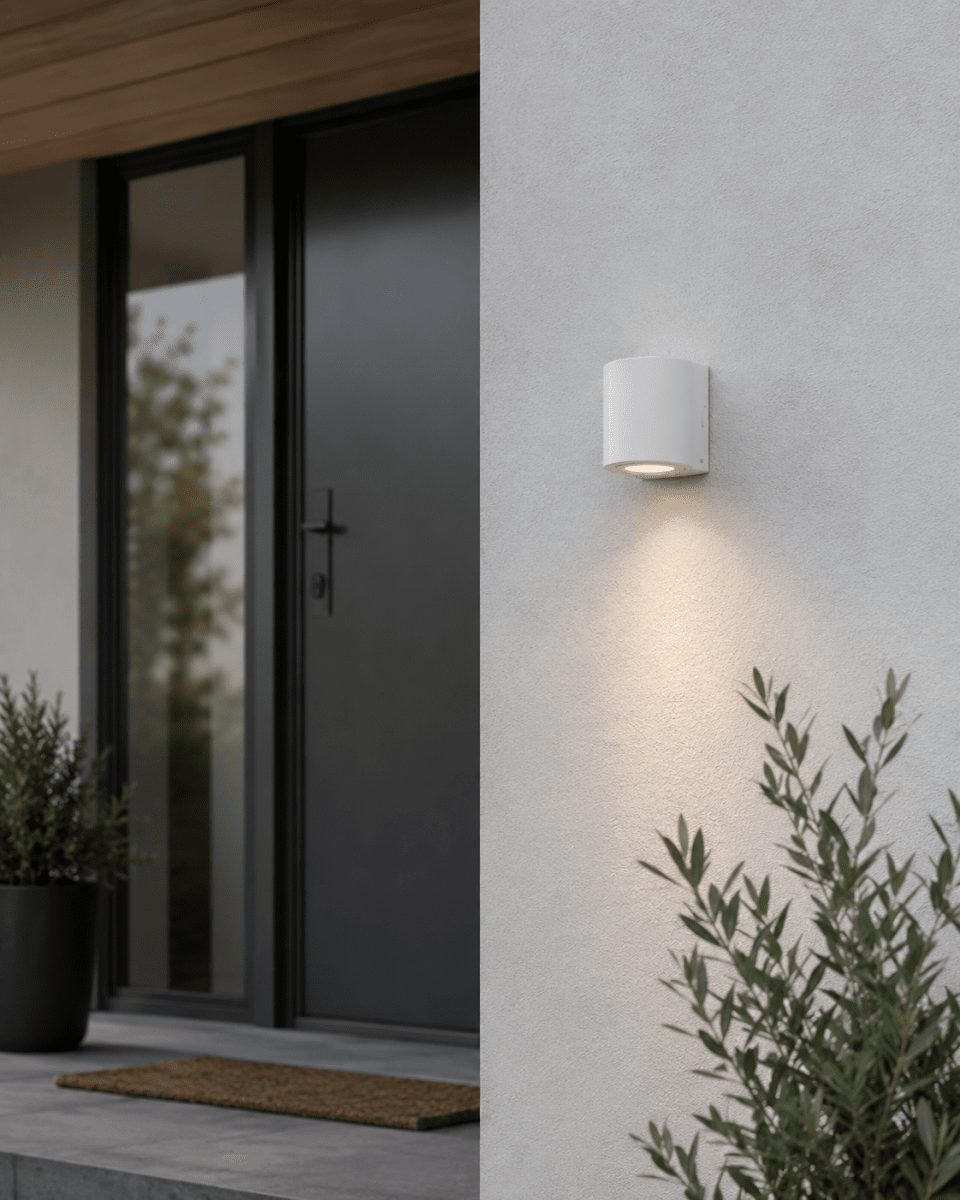 Tor Single Wit buitenlamp Van Lampan - Lampan lyser fint ner p&aring; v&auml;ggen och skapar en h&auml;rlig atmosf&auml;r.