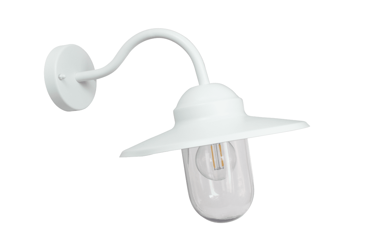 Ystad Wit buitenlamp Van Lampan - Ystad &auml;r en klassisk stallykta i vit f&auml;rg och klart glas.