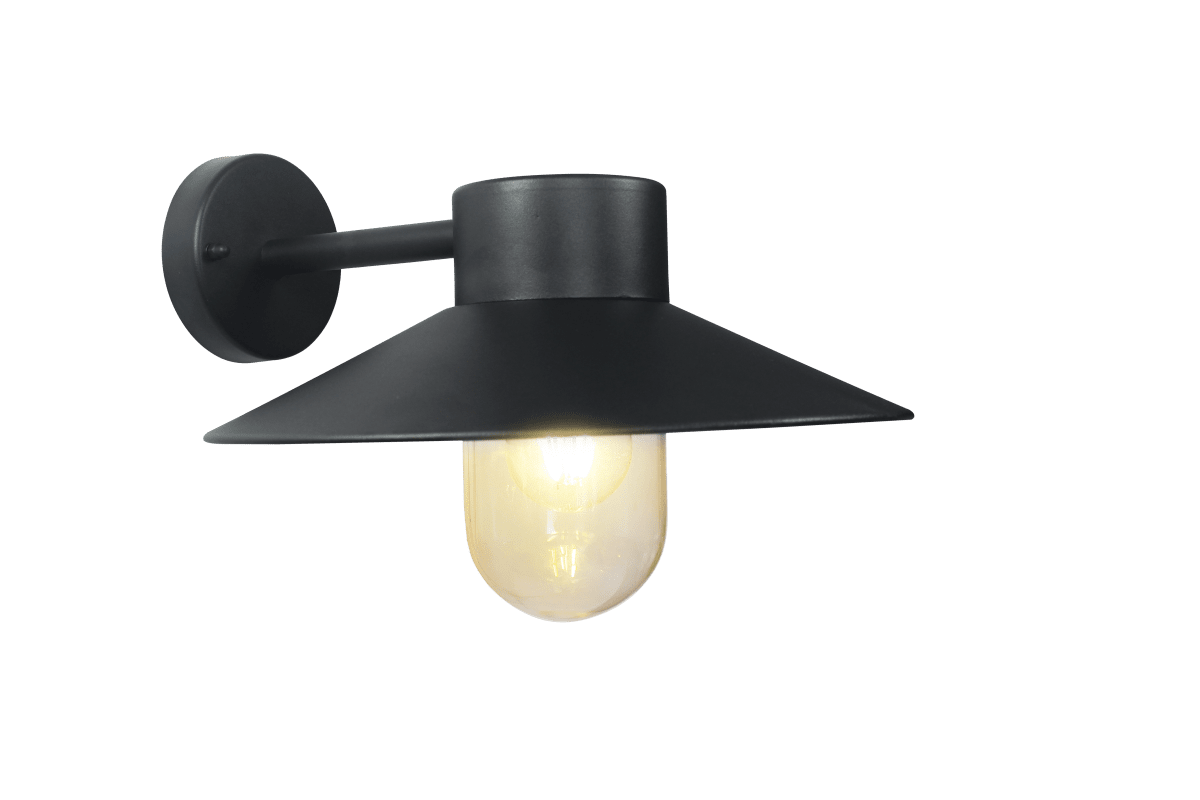 Onsala Zwart buitenlamp Van Nordic Lighting - Onsala is een klassieke wandlamp in zwart, gemaakt van aluminium en helder glas.